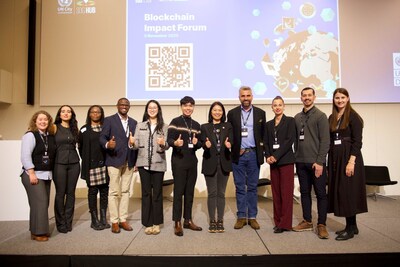 Pictured from left to right: Elina Jarvela, Strategic Innovation Specialist, UNDP, Burcu Mavis, Blockchain Academy and Accelerator Lead, UNDP AltFinLab; Mariestella Kago, Programme Associate, UNDP Tanzania, Elia John, ICT Associate, UNDP Tanzania, Freya Chen, Executive Director, BGA Glenn Tan, Director of Global Affairs, BGA Helen Liu, Co-CEO of Bybit and Founder of the Blockchain for Good Alliance (BGA), Robert Pasicko, Team Leader, UNDP AltFinLab; Milica Dimitrijevic, SDG Blockchain Accelerator Cohort Lead, UNDP AltFinLab, Ali Theyab Al-Zuhairi, Project Lead – Digital Payment, UNDP AltFinLab, Hajdana Imrovic, Blockchain Project Manager, UNDP AltFinLab. Pictured from left to right: Elina Jarvela, Strategic Innovation Specialist, UNDP, Burcu Mavis, Blockchain Academy and Accelerator Lead, UNDP AltFinLab; Mariestella Kago, Programme Associate, UNDP Tanzania, Elia John, ICT Associate, UNDP Tanzania, Freya Chen, Executive Director, BGA Glenn Tan, Director of Global Affairs, BGA Helen Liu, Co-CEO of Bybit and Founder of the Blockchain for Good Alliance (BGA), Robert Pasicko, Team Leader, UNDP AltFinLab; Milica Dimitrijevic, SDG Blockchain Accelerator Cohort Lead, UNDP AltFinLab, Ali Theyab Al-Zuhairi, Project Lead – Digital Payment, UNDP AltFinLab, Hajdana Imrovic, Blockchain Project Manager, UNDP AltFinLab.