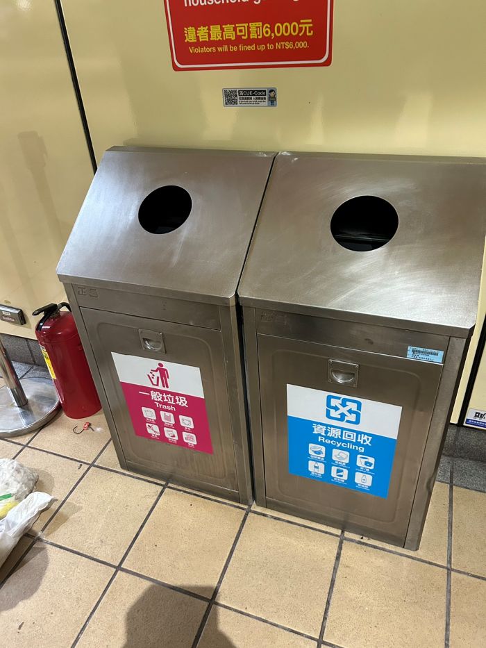 《圖說》捷運站內垃圾桶。〈永和分局提供〉